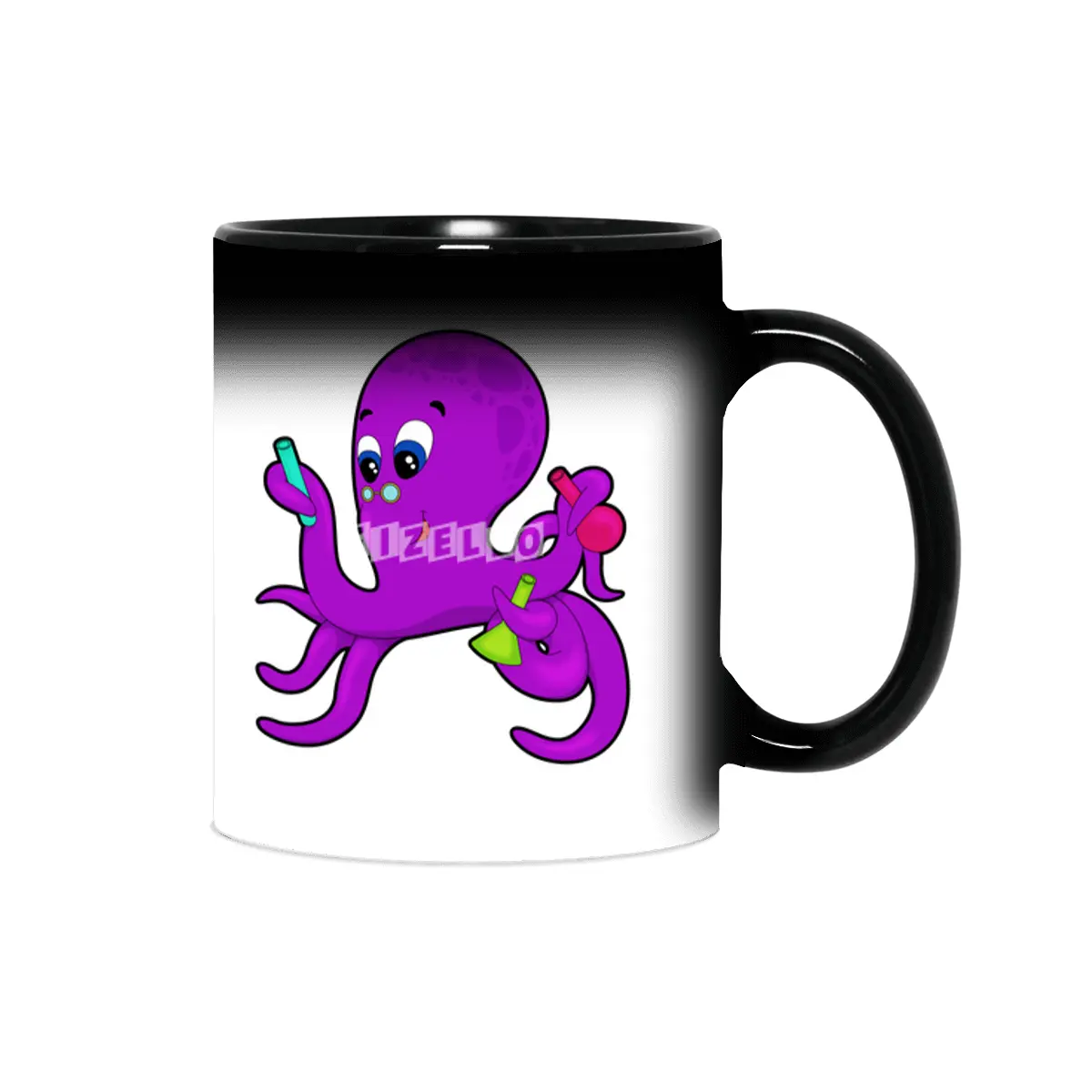Octopus as Teacher with Laboratory equipment Sihirli Kupa