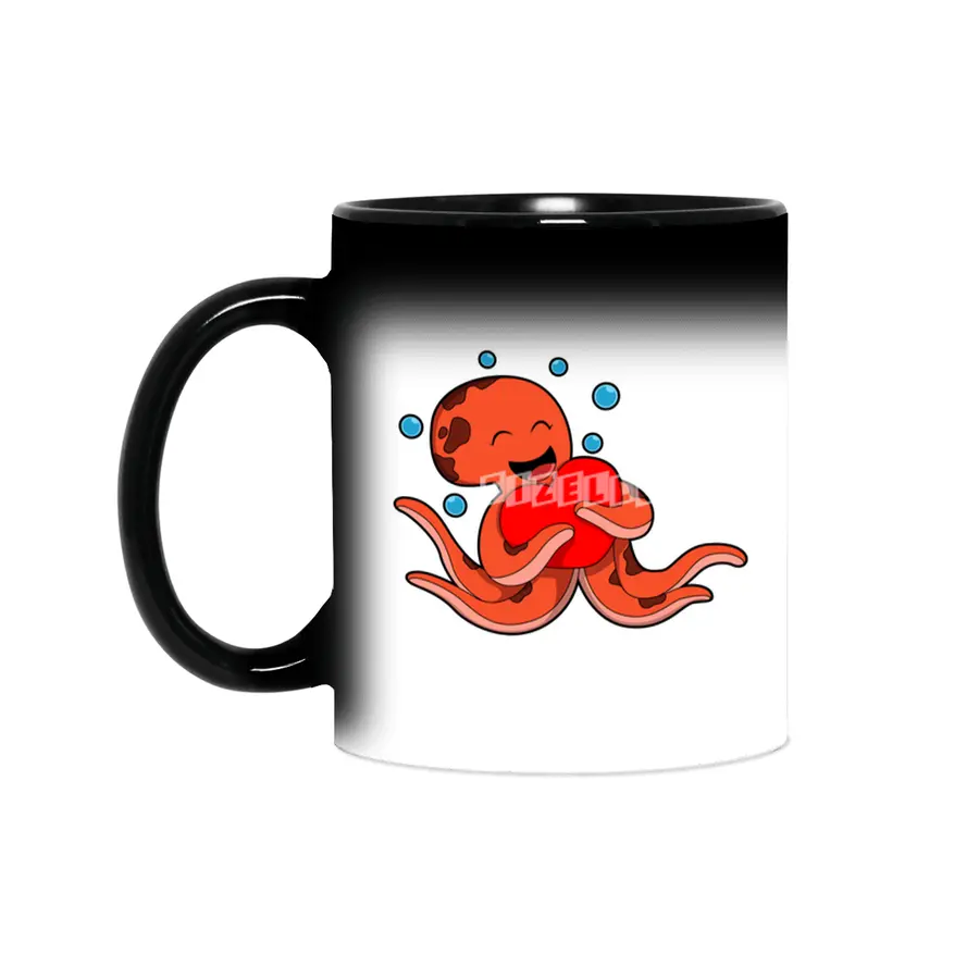 Octopus Love Heart Sihirli Kupa