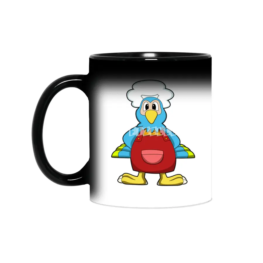 Parrot as Cook with Cooking apron Sihirli Kupa