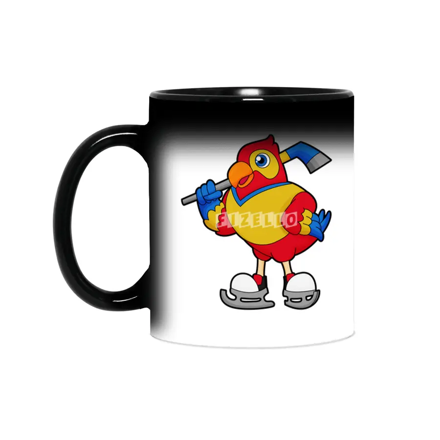 Parrot at Ice hockey with Ice hockey stick Sihirli Kupa