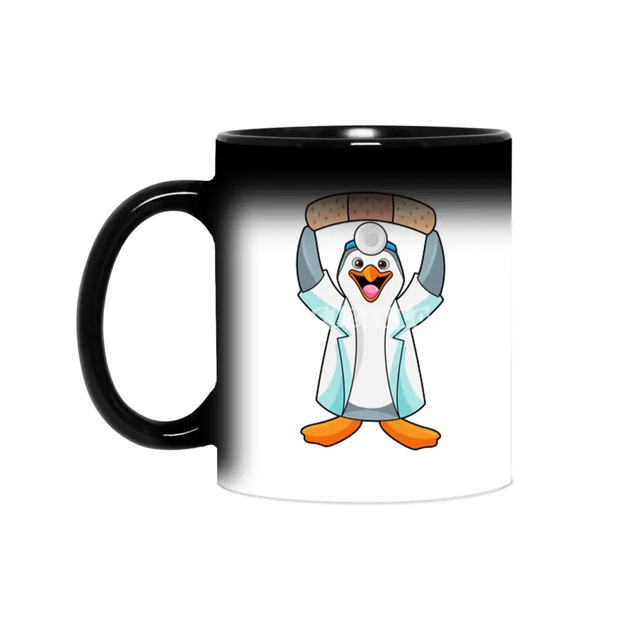Penguin as Doctor with Plaster Sihirli Kupa