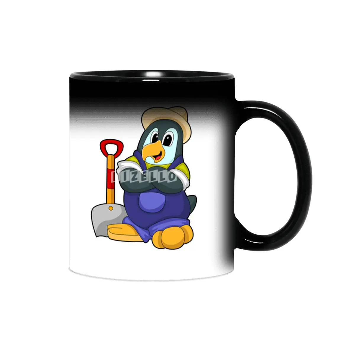 Penguin as Farmer with Shovel Sihirli Kupa