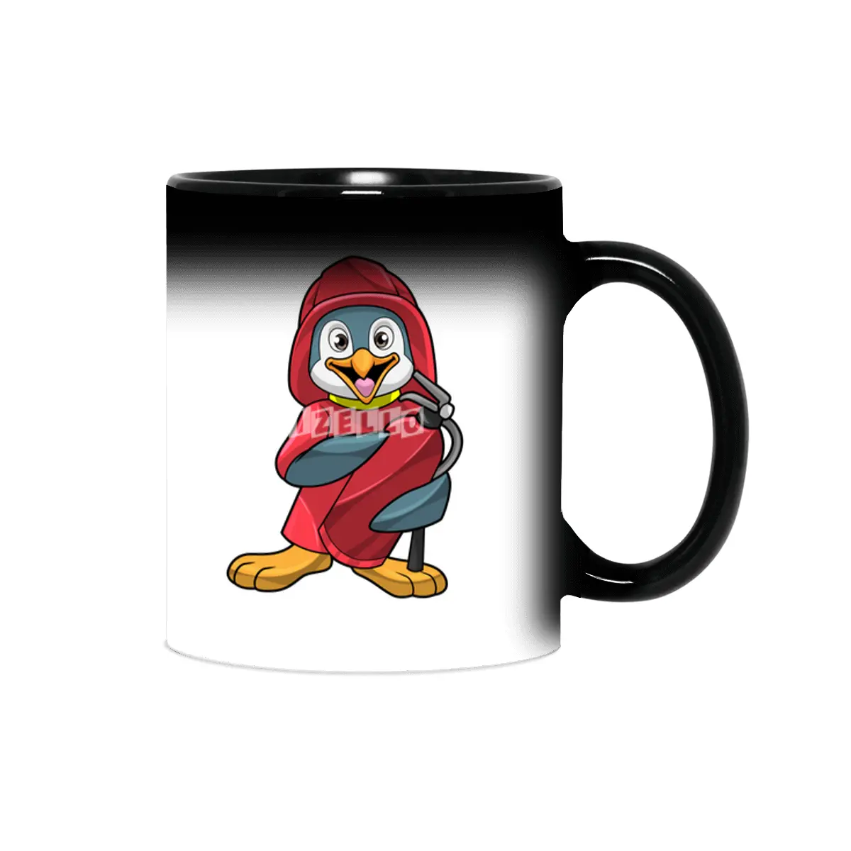 Penguin as Firefighter with Fire extinguisher Sihirli Kupa