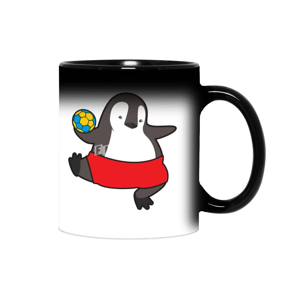 Penguin as Handball player with Handball Sihirli Kupa
