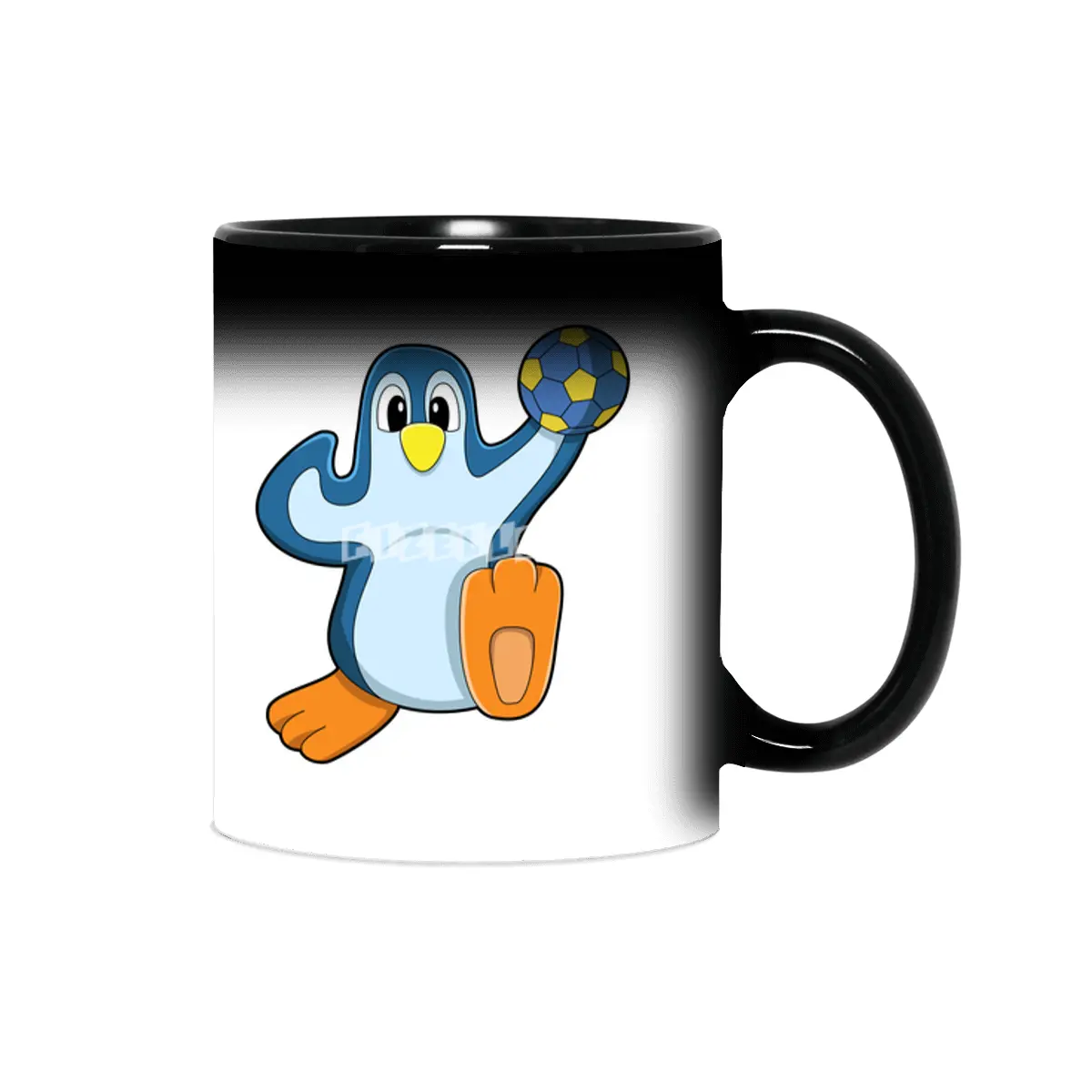 Penguin as Handball player with Handball Sihirli Kupa