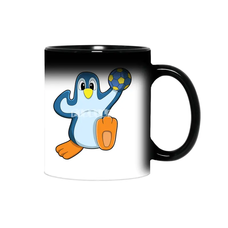 Penguin as Handball player with Handball Sihirli Kupa