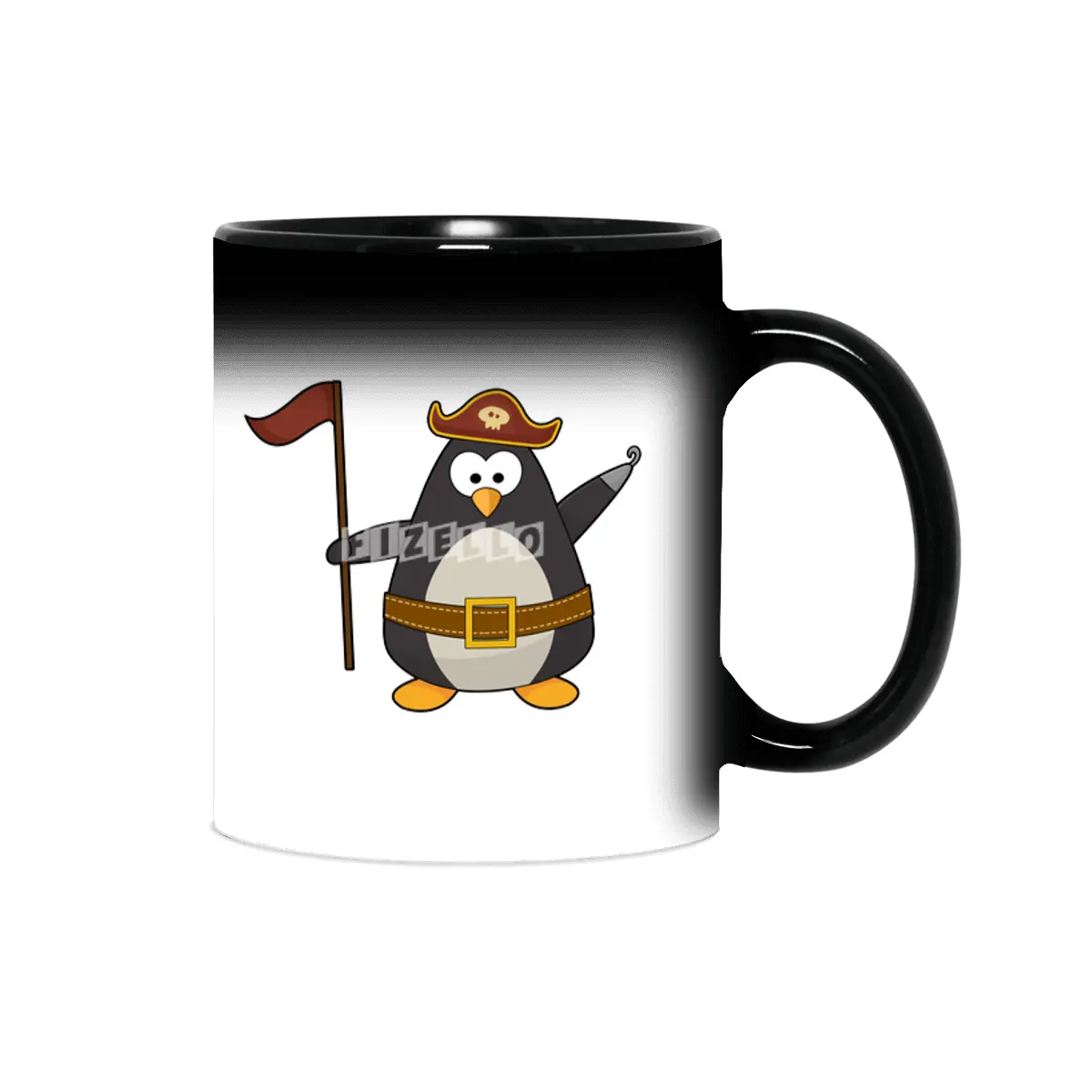Penguin as Pirate with Pirate belt & Pirate hat Sihirli Kupa