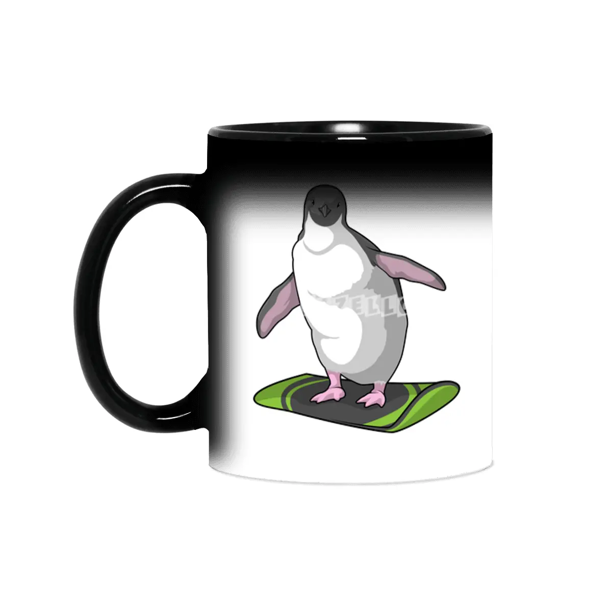 Penguin as Snowboarder with Snowboard Sihirli Kupa