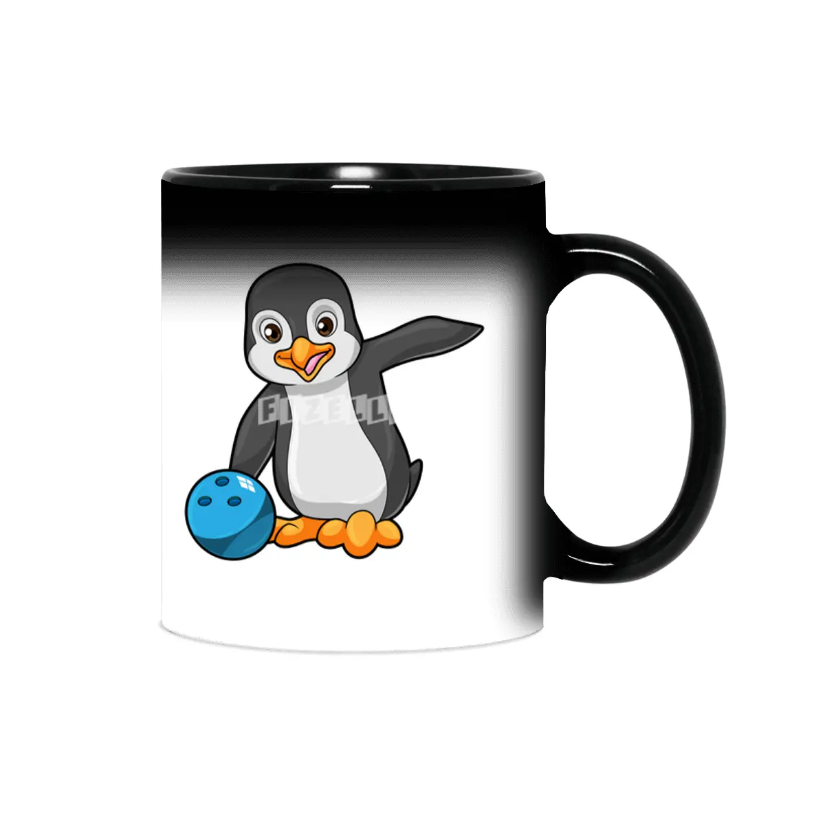 Penguin at Bowling with Bowling ball Sihirli Kupa