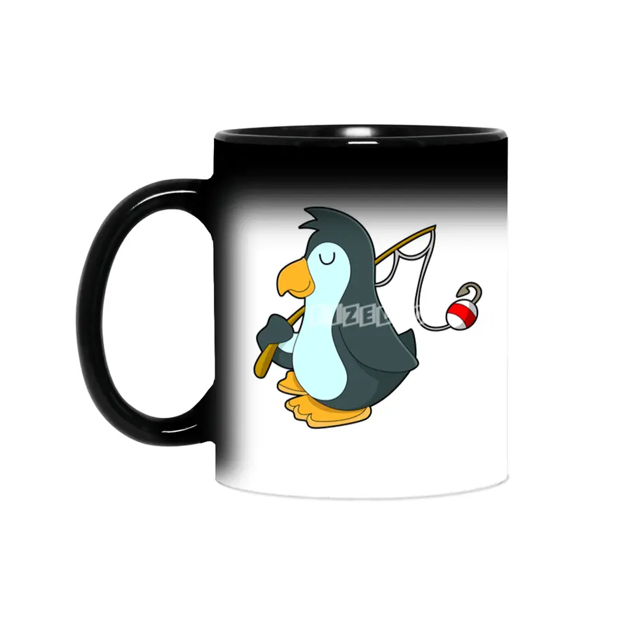 Penguin at Fishing with Fishing rod Sihirli Kupa