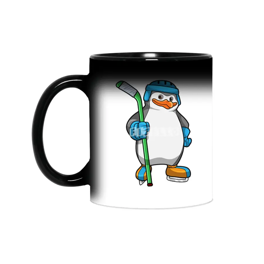 Penguin at Ice hockey with Ice hockey stick Sihirli Kupa