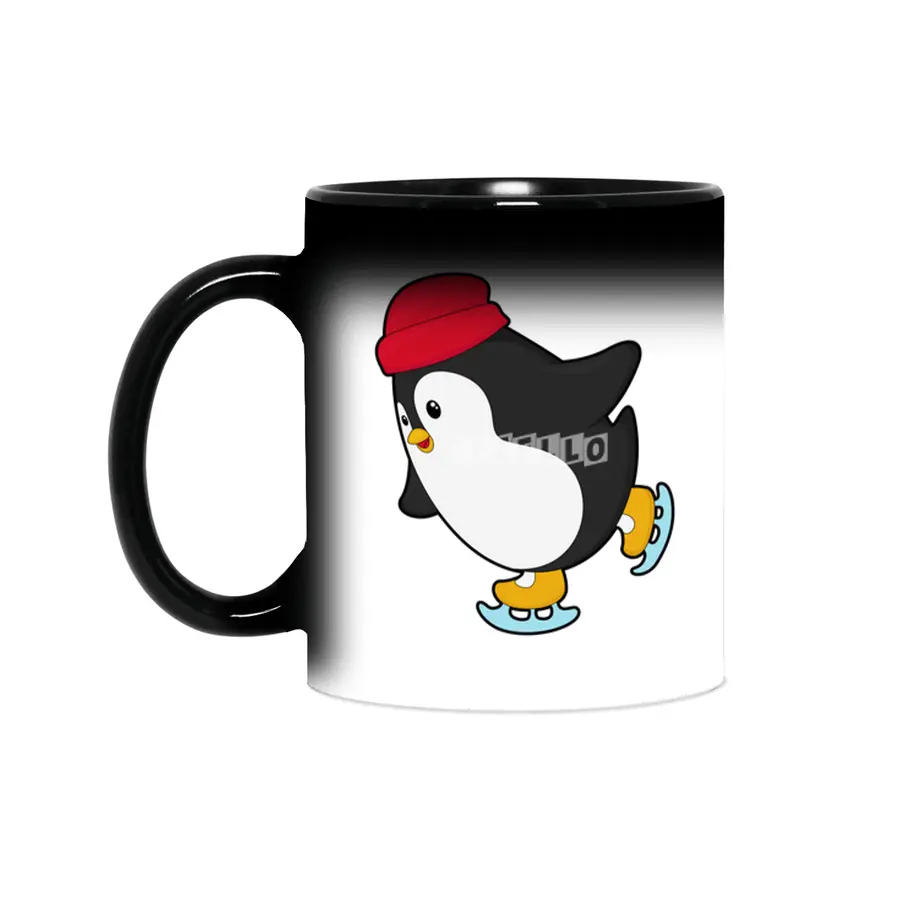 Penguin at Ice skating with Hat Sihirli Kupa
