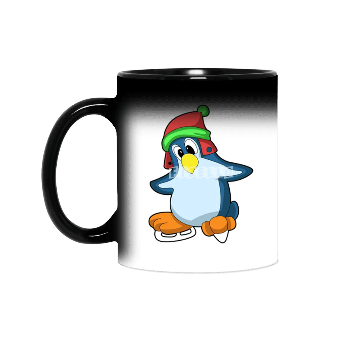 Penguin at Ice skating with Ice skates Sihirli Kupa