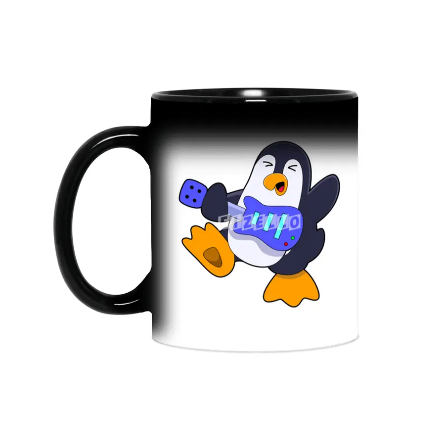 Penguin at Music with Guitar Sihirli Kupa