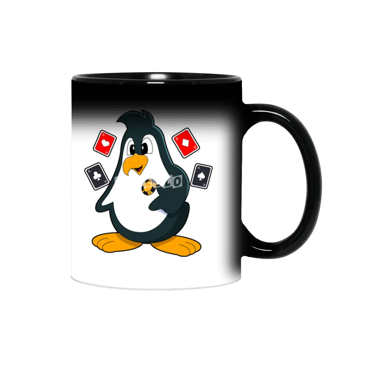 Penguin at Poker with Poker cards Sihirli Kupa