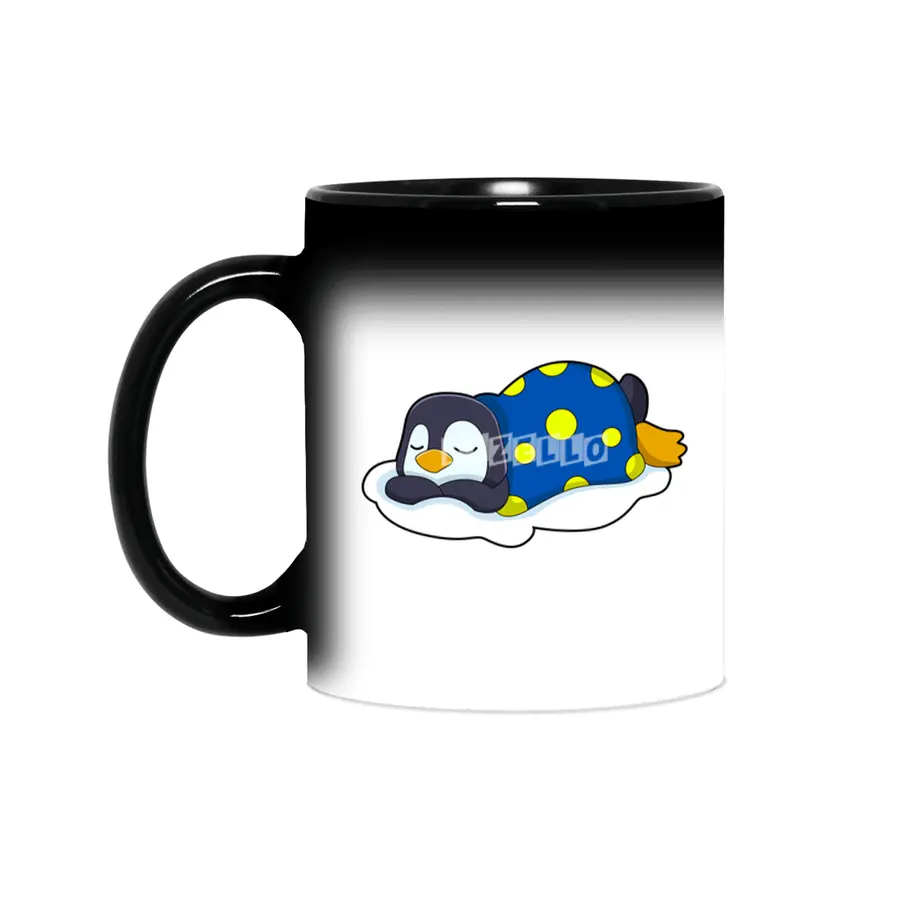 Penguin at Sleeping with Blanket Sihirli Kupa