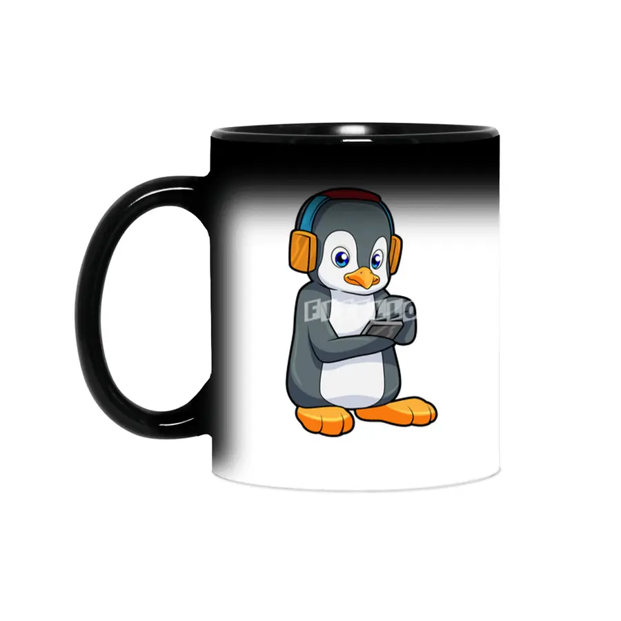 Penguin Music Headphone Sihirli Kupa