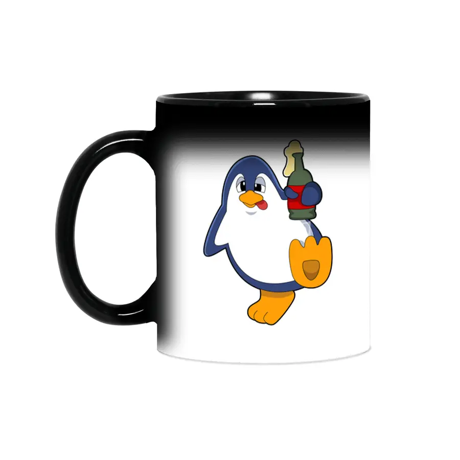 Penguin with Bottle of Beer Sihirli Kupa