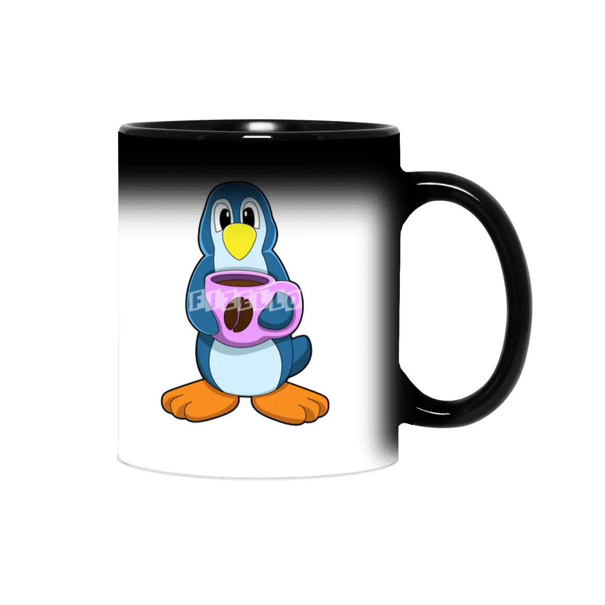 Penguin with Cup of Coffee Sihirli Kupa