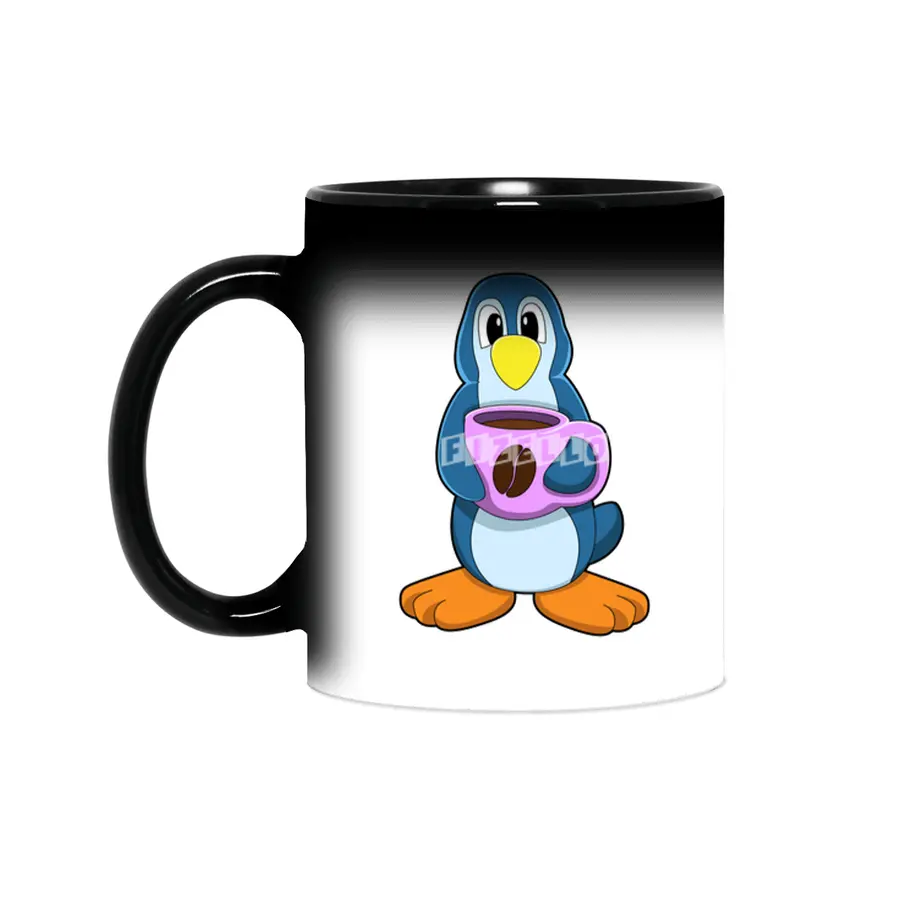 Penguin with Cup of Coffee Sihirli Kupa