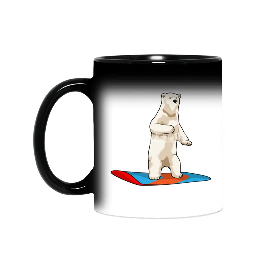 Polar bear as Snowboarder with Snowboard Sihirli Kupa