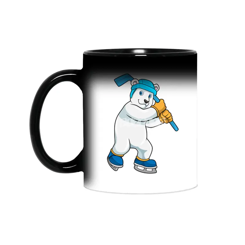 Polar bear at Ice hockey with Ice hockey stick Sihirli Kupa