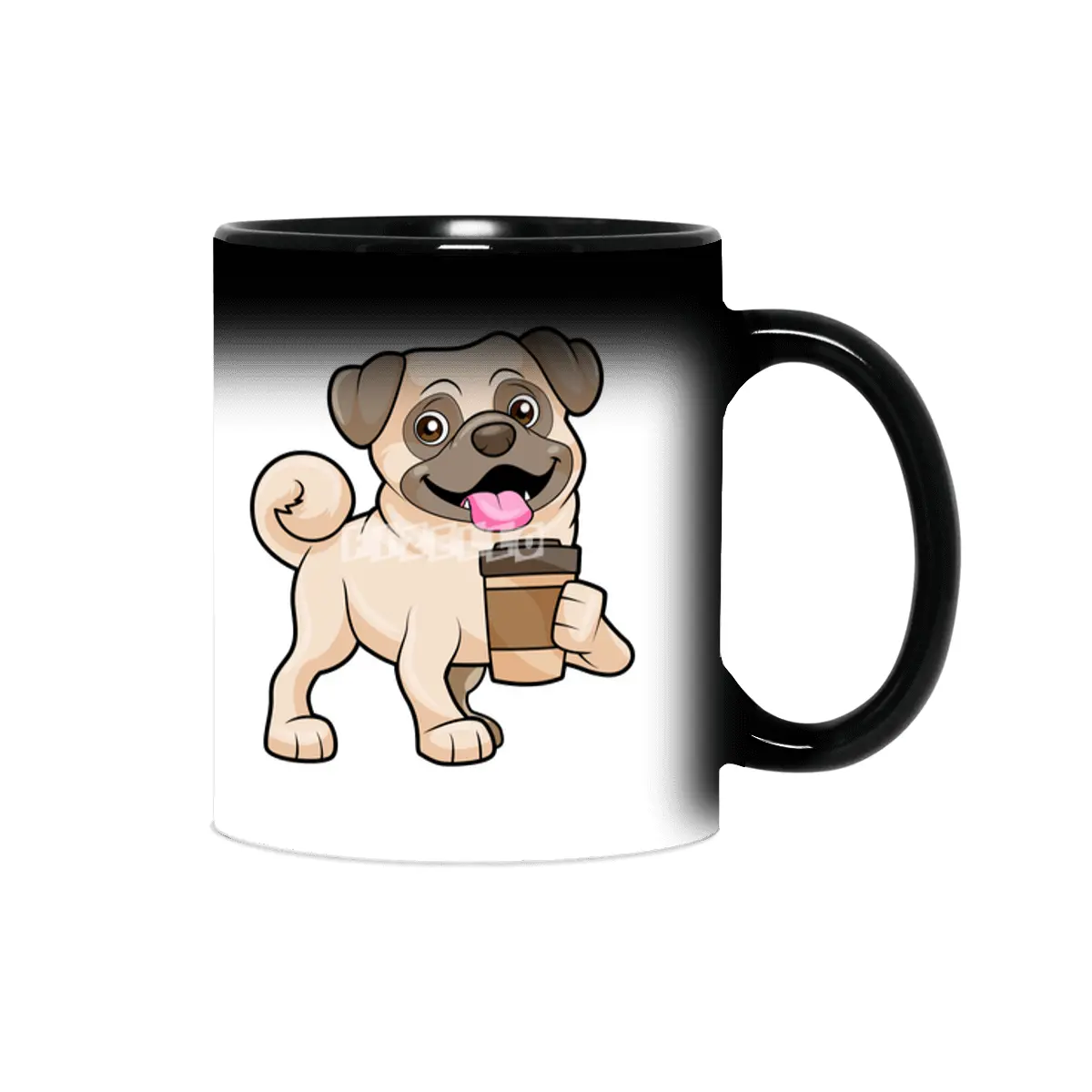 Pug with Coffee to go Sihirli Kupa