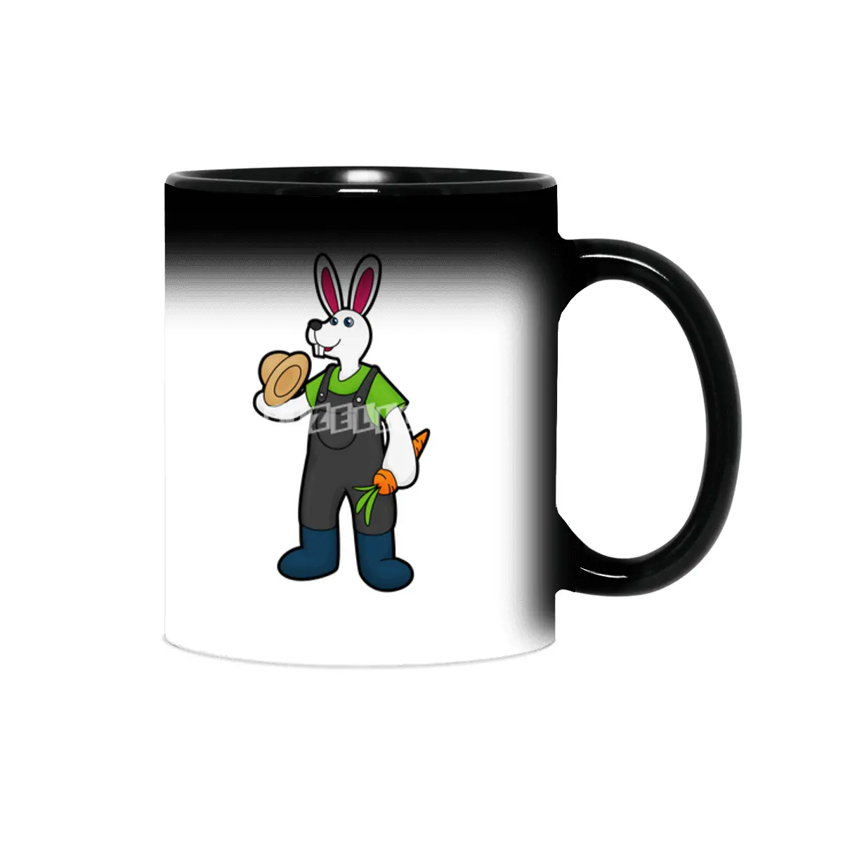 Rabbit as Farmer with Carrot & Hat Sihirli Kupa