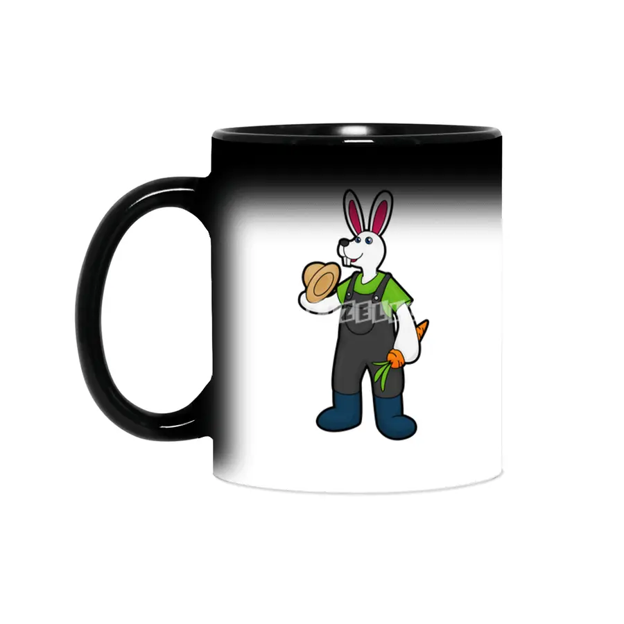 Rabbit as Farmer with Carrot & Hat Sihirli Kupa