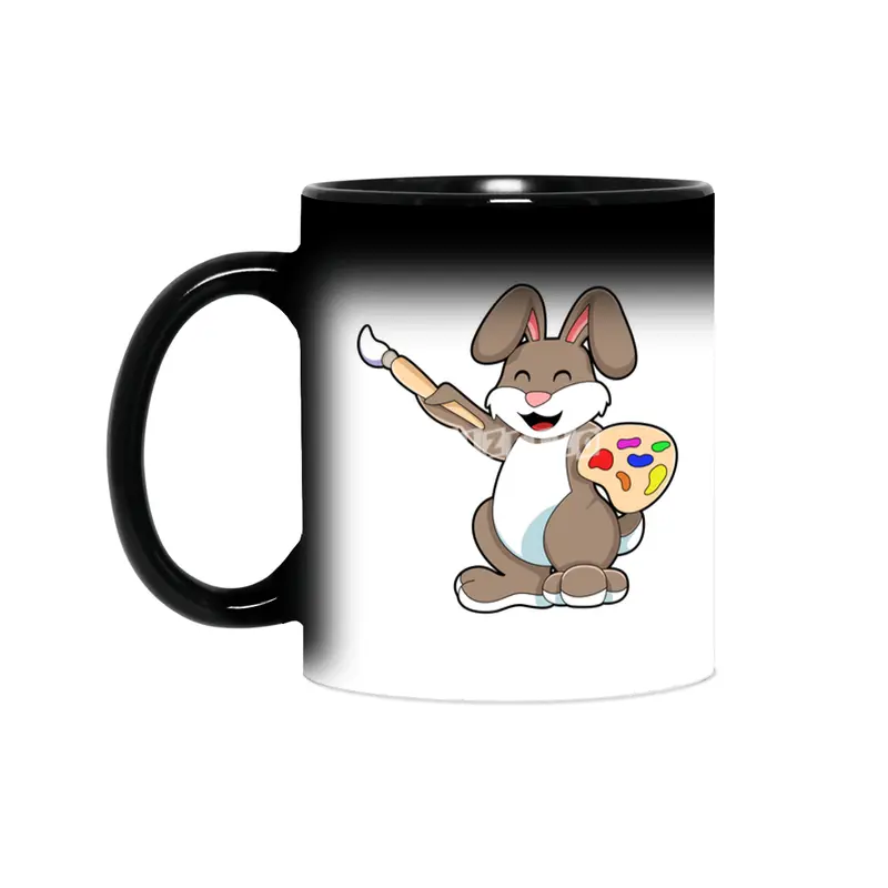 Rabbit as Painter with Brush & Paint Sihirli Kupa