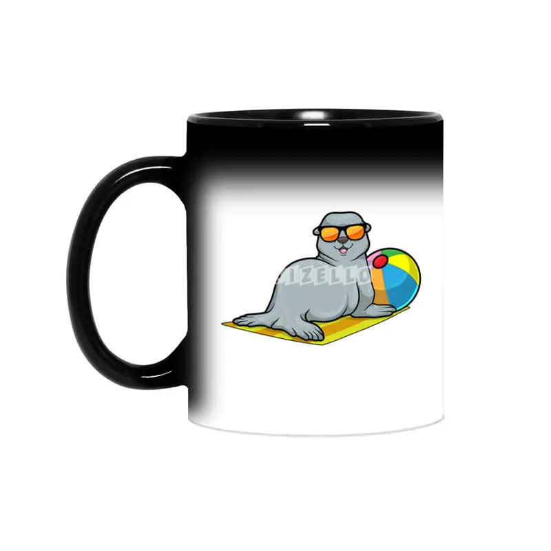 Seal at Sunbathing with Water polo & Sunglasses Sihirli Kupa