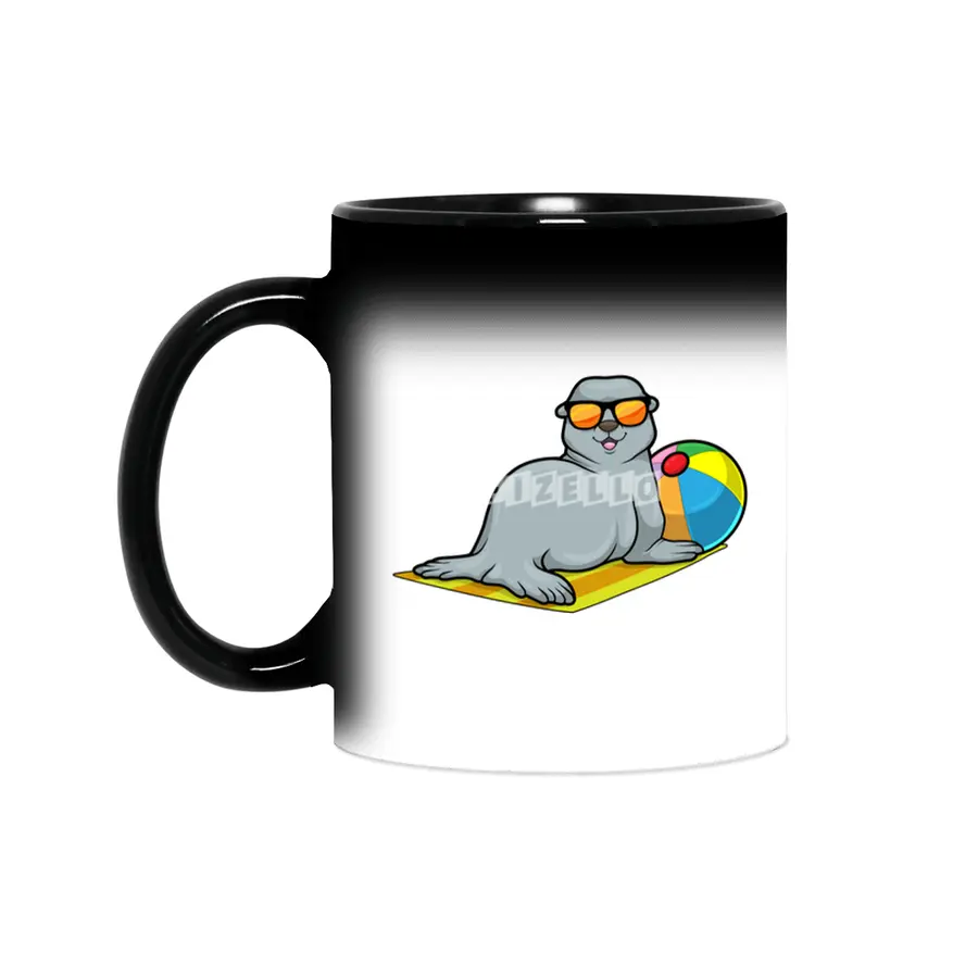 Seal at Sunbathing with Water polo & Sunglasses Sihirli Kupa