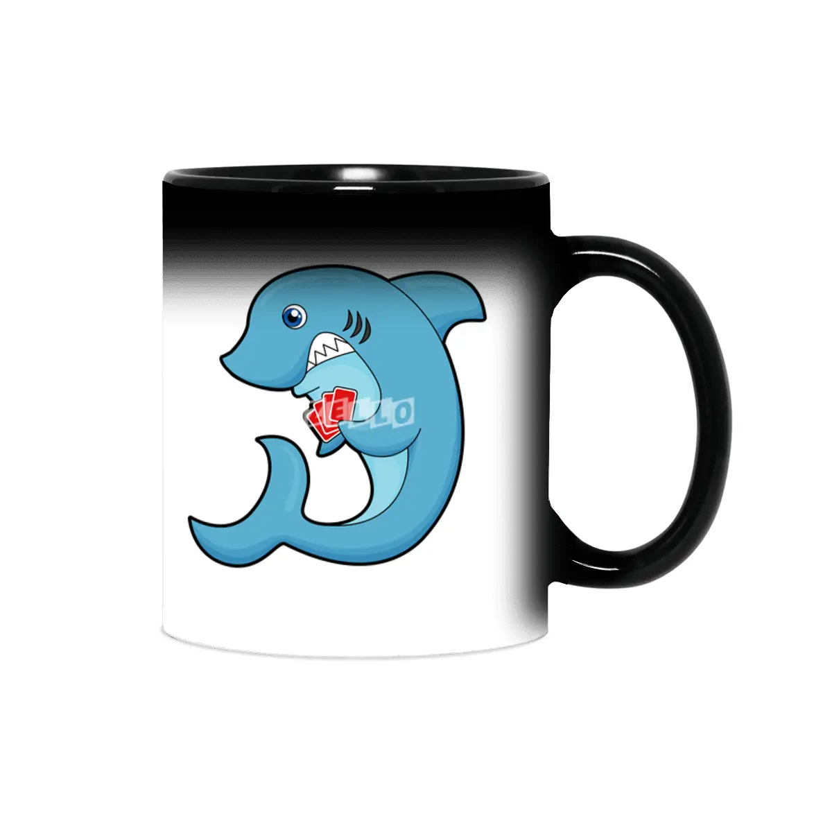 Shark at Poker with Poker cards Sihirli Kupa