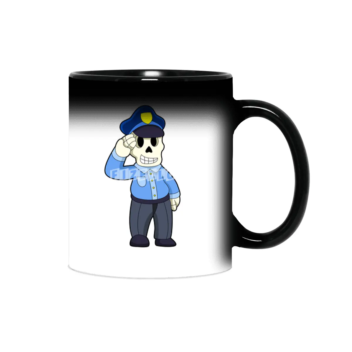 Skeleton as Police officer with Police hat Sihirli Kupa