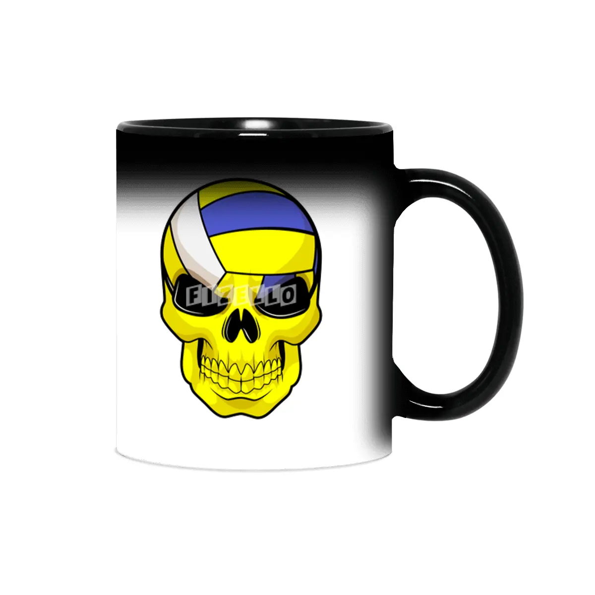 Skull as Volleyball player with Volleyball Sihirli Kupa