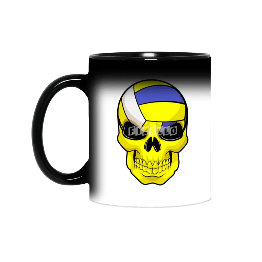 Skull as Volleyball player with Volleyball Sihirli Kupa