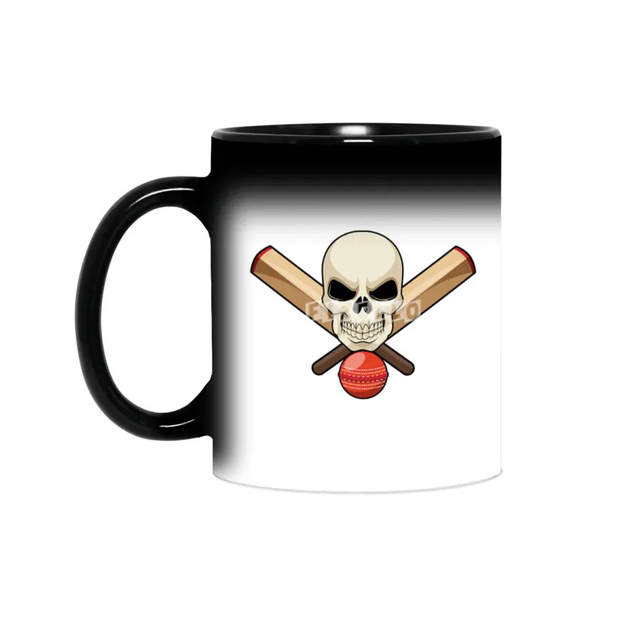 Skull at Cricket with Cricket bat Sihirli Kupa