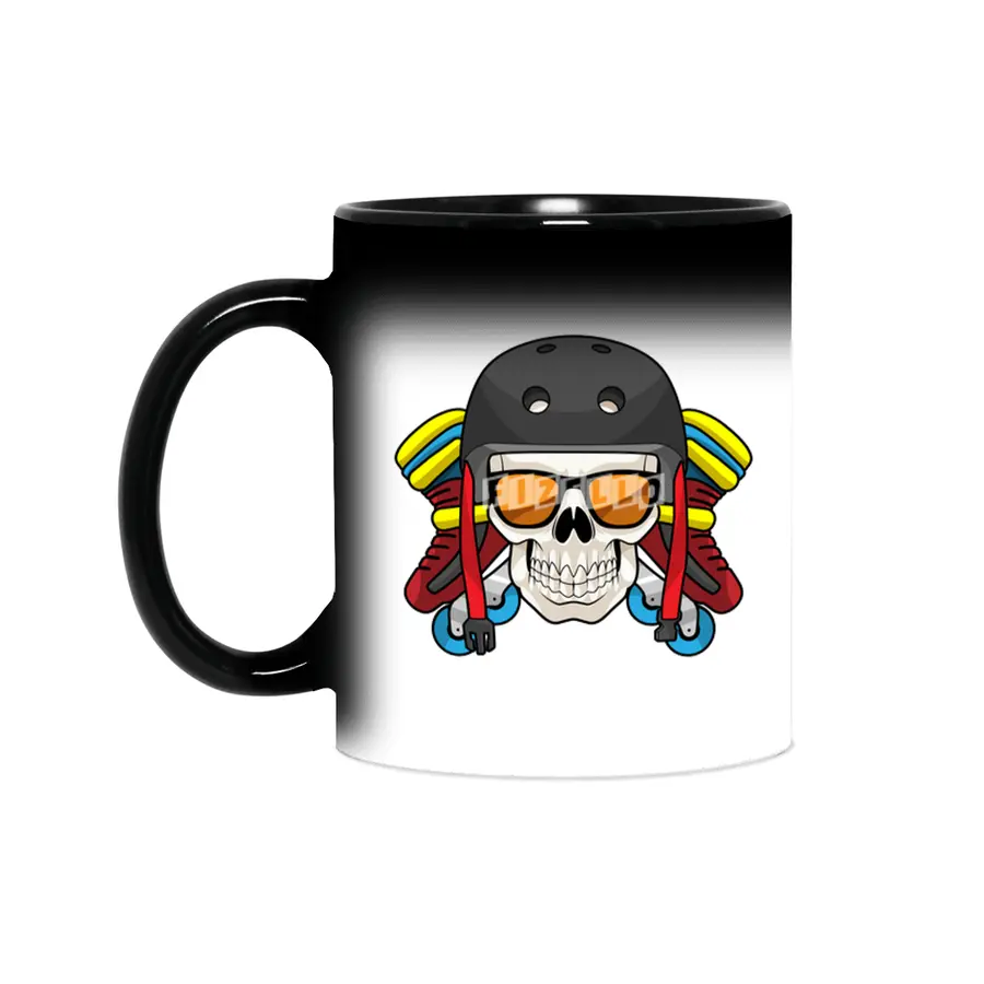 Skull with Sunglasses & Inline skates Sihirli Kupa