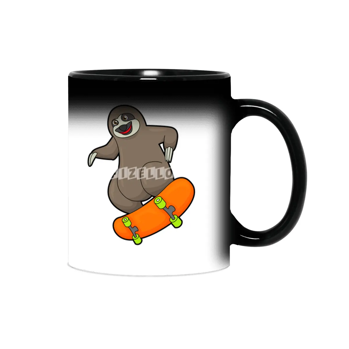 Sloth as Skater with Skateboard Sihirli Kupa