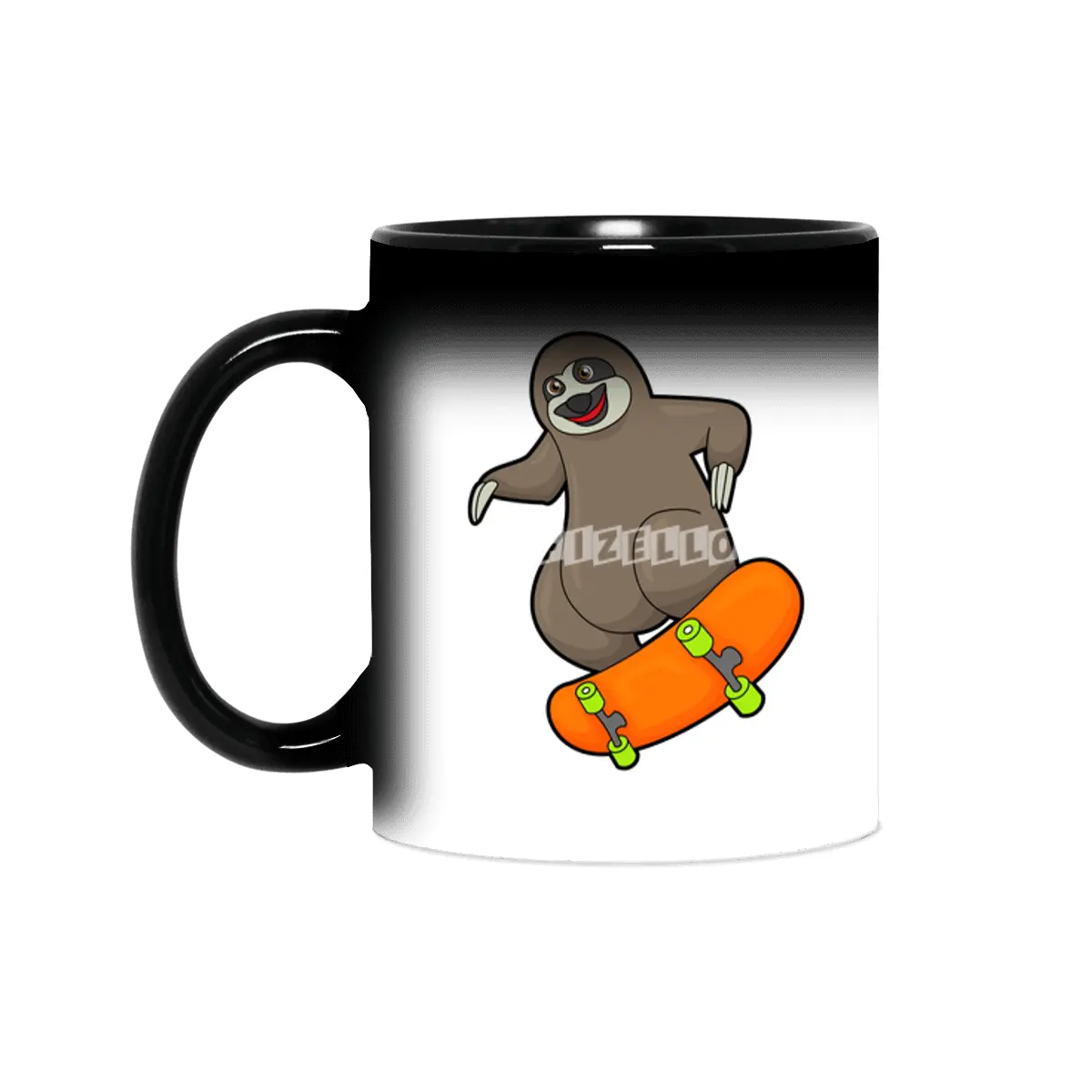 Sloth as Skater with Skateboard Sihirli Kupa