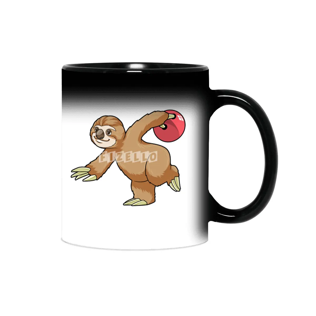 Sloth at Bowling with Bowling ball Sihirli Kupa