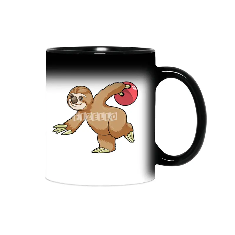 Sloth at Bowling with Bowling ball Sihirli Kupa