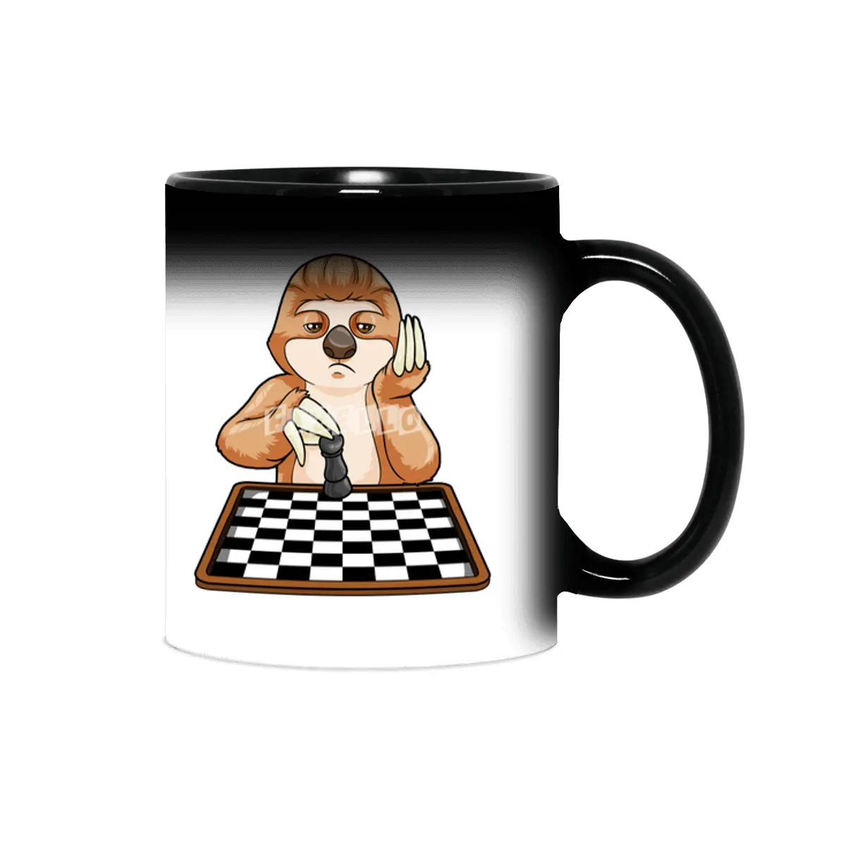 Sloth at Chess with Chess board Sihirli Kupa