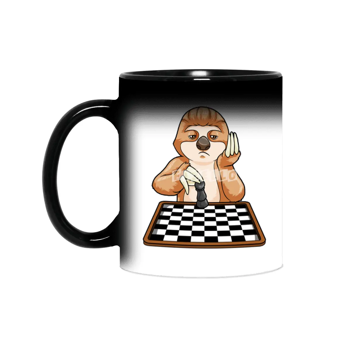 Sloth at Chess with Chess board Sihirli Kupa
