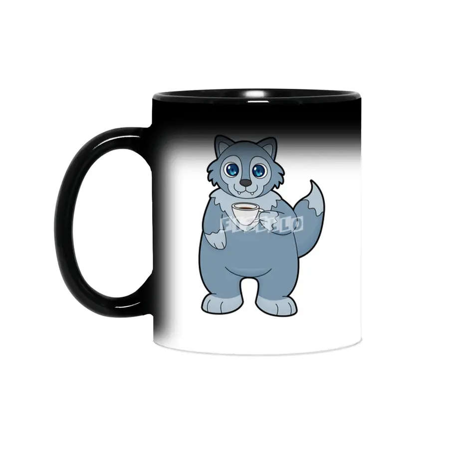 Wolf with Cup of Coffee Sihirli Kupa