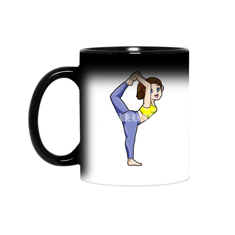 Woman at Yoga Stretching exercises Legs Sihirli Kupa