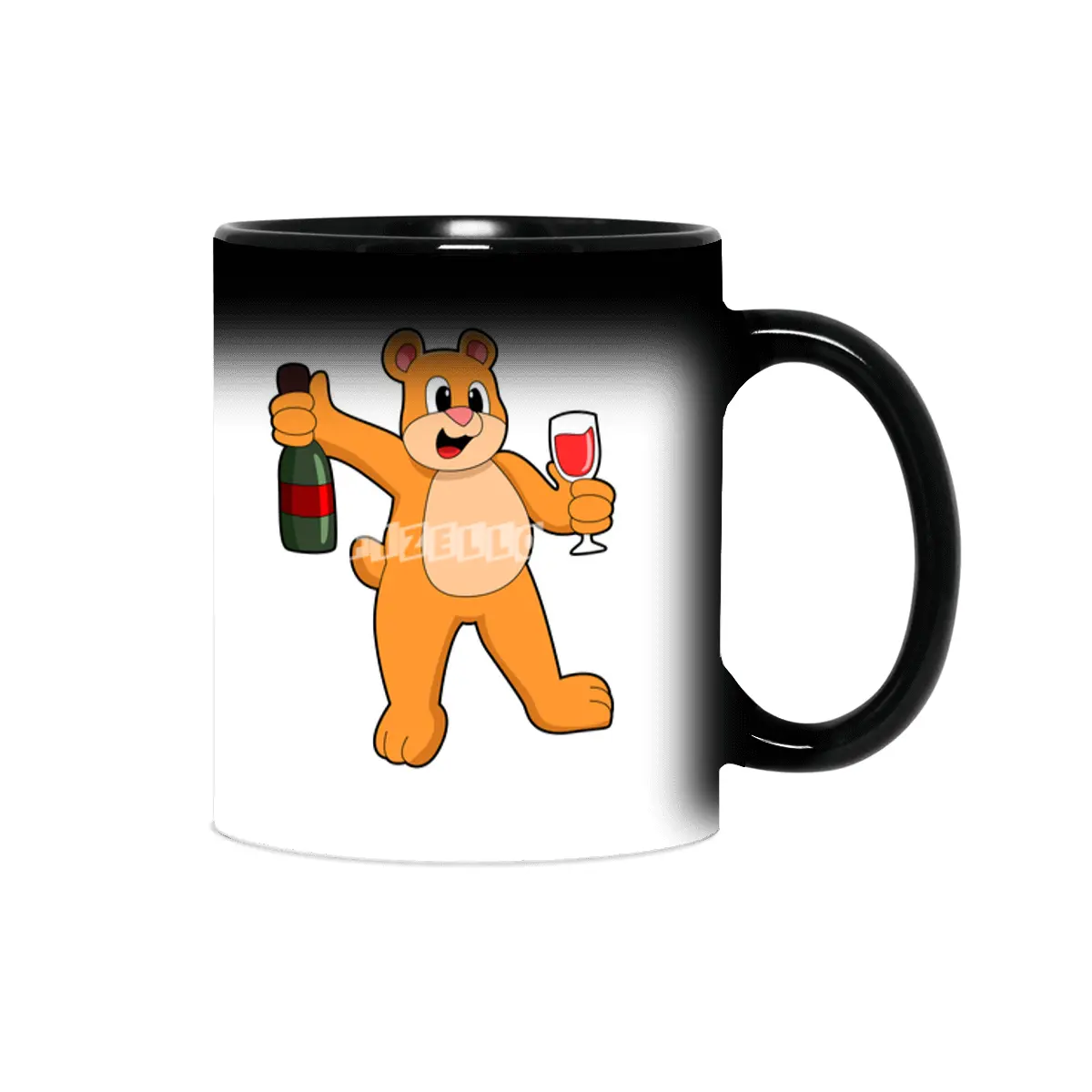 Bear with Glass of Wine & Bottle Wine Sihirli Kupa
