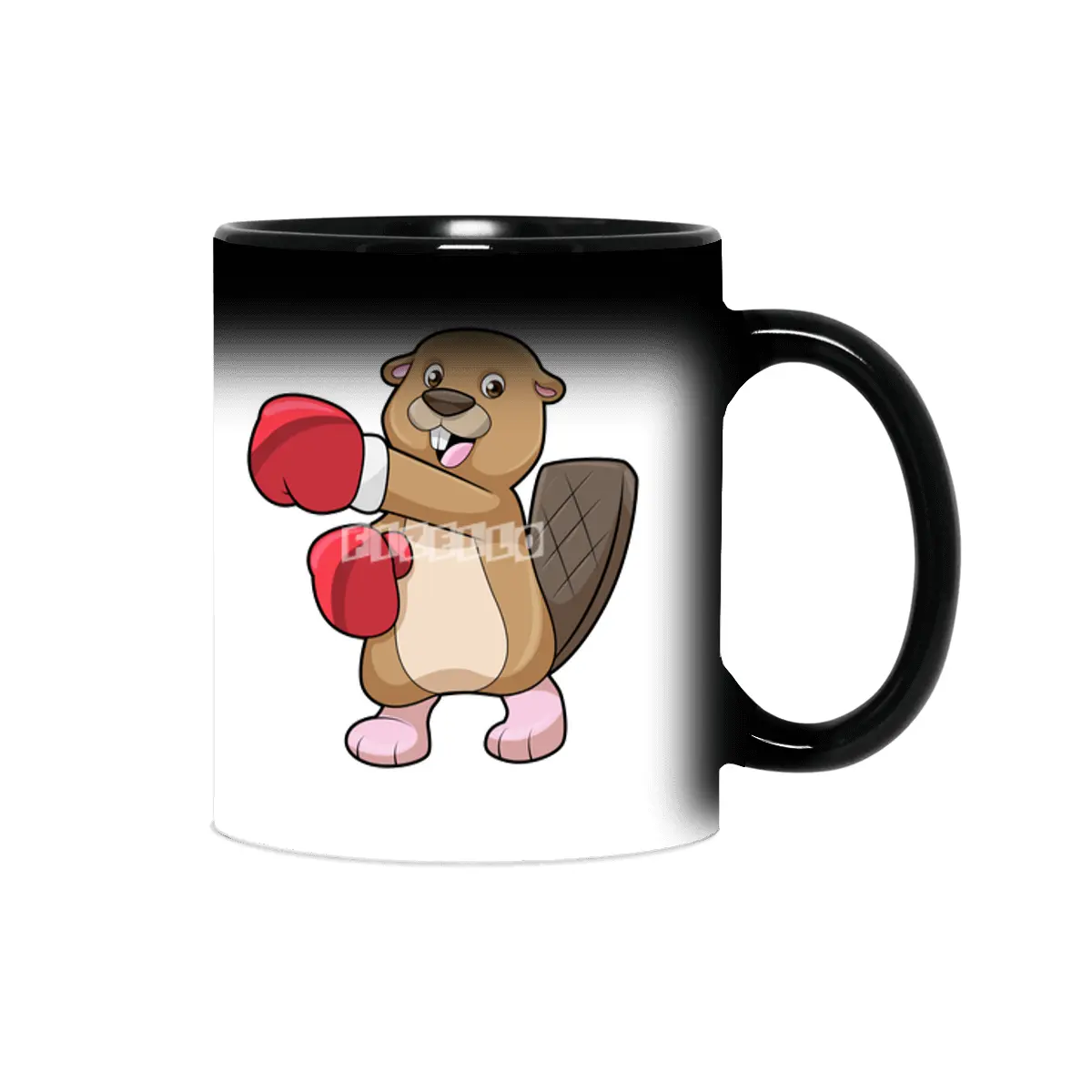 Beaver at Boxing with Boxing gloves Sihirli Kupa