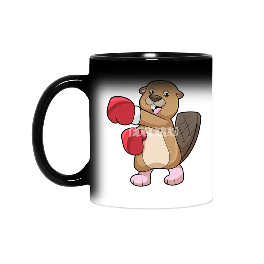 Beaver at Boxing with Boxing gloves Sihirli Kupa