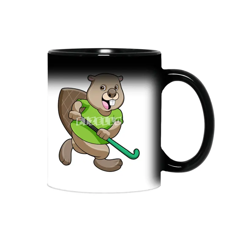 Beaver at Hockey with Hockey bat Sihirli Kupa